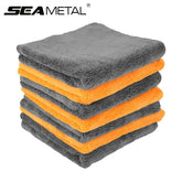 Super Absorbent Microfiber Cleaning Towels 40x40cm in Orange and Gray - Himpall